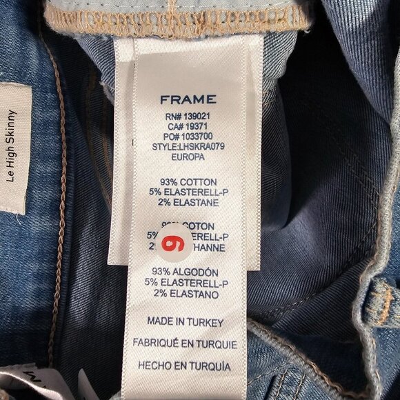 Frame Jeans Womens 25  Blue Le High Skinny Raw Hem Stretch Denim New - Picture 8 of 15